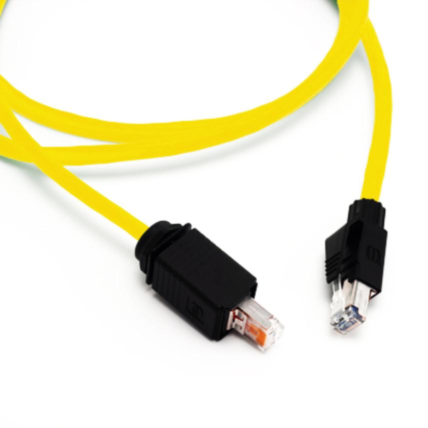 LANmark Industry patch cord RJ45 IP67/IP20 Category 6A screened PVC 1.5m Yellow