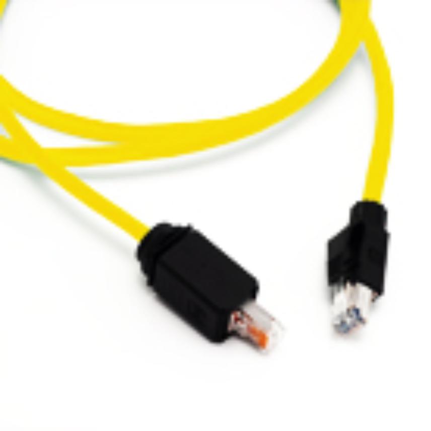LANmark Industry patch cord RJ45 IP67/IP20 Category 6A screened PVC 5m Yellow